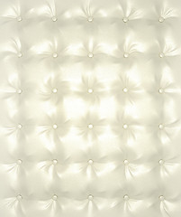 Image showing White and silver buttoned leather pattern