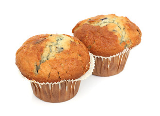 Image showing Two English Blueberry Muffins