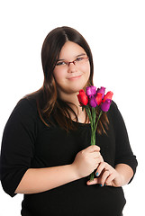 Image showing Girl Holding Roses