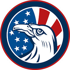 Image showing American eagle with stars and stripes flag 