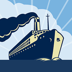 Image showing Ocean liner boat ship at sea