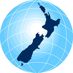 Image showing New Zealand with globe 