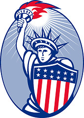 Image showing statue of liberty with torch and shield
