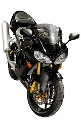 Image showing Black racing motorcycle isolated