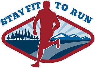 Image showing Marathon road runner jogger fitness training