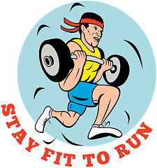Image showing Man running jogging lifting weights 