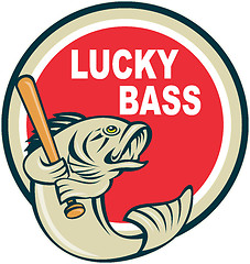 Image showing Bass with baseball bat 