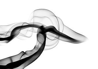 Image showing Black Abstract fume waves on white