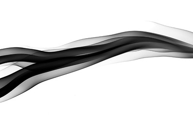 Image showing Abstract black fume wave on white