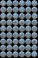 Image showing Collage  - Top views of diamonds