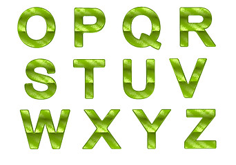 Image showing Green ecofriendly O-Z letters with grass pattern 