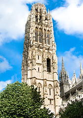 Image showing Notre Dame cathedral Tower in Rouen