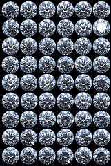 Image showing Collection - top views of diamonds 