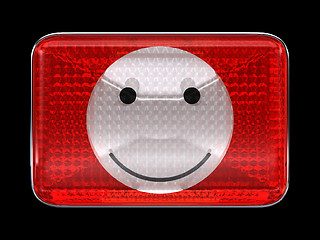 Image showing Smiley emoticon red button or headlight 