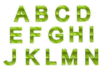 Image showing Green ecofriendly A-N letters with grass pattern 