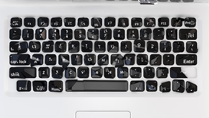 Image showing Damaged Laptop keyboard - cybercrime