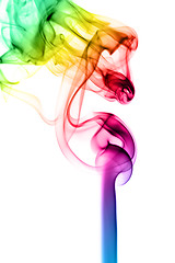 Image showing Colorful fume pattern on white