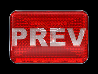 Image showing Previous or prev red button 