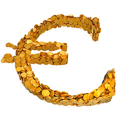 Image showing Euro currency symbol assembled with coins