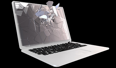Image showing Cybercrime - laptop PC crash