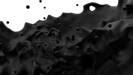 Image showing Black liquid isolated over white