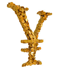 Image showing Yen symbol assembled with coins