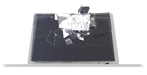 Image showing Computer hack concept - damaged PC