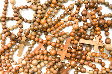 Image showing Wooden rosary beads