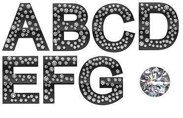 Image showing Diamond A-G letters with large gem