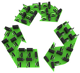 Image showing Green computers. Recycling PC concept