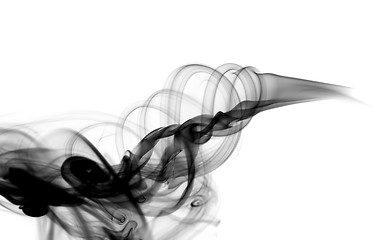 Image showing Abstract black smoke shape on white