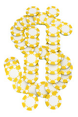 Image showing Dollar shaped Casino or roulette chips