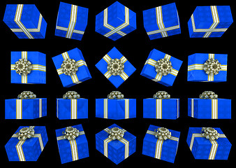 Image showing Different views of blue gift box