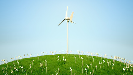 Image showing Power generating windmills