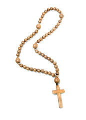 Image showing Top view of Wooden rosary beads