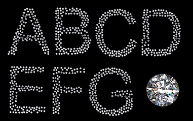 Image showing Diamond A-G letters with large gemstone