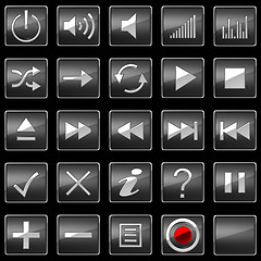 Image showing Black Control panel icons or buttons