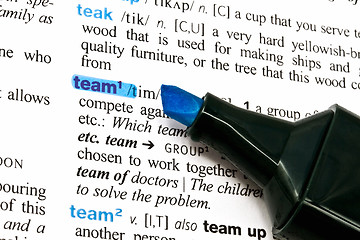 Image showing The word Team