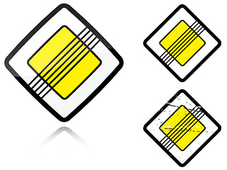 Image showing Variants a End of main road - road sign