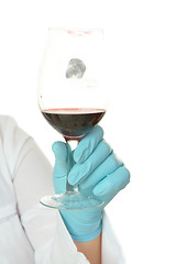 Image showing Fingerprint on wine glass