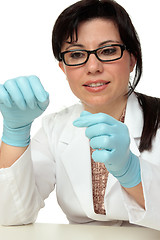 Image showing Crime Scene Investigator with a fingerprint sample