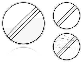 Image showing Variants a End of all restrictions - road sign