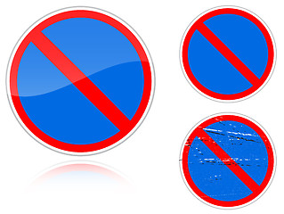 Image showing Variants a No parking - road sign