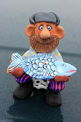 Image showing Fisherman. Clay toy