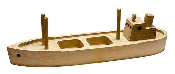 Image showing Wood toy boat