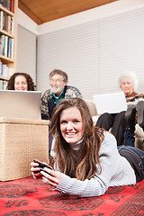 Image showing Family with wireless technology