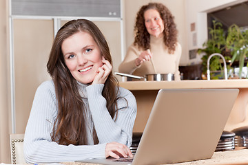 Image showing Teenage girl with her mother