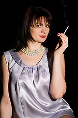 Image showing girl with a cigarette
