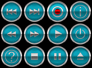 Image showing blue Control panel icons or buttons