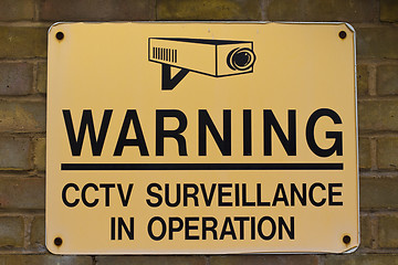 Image showing warning sign CCTV surveillance